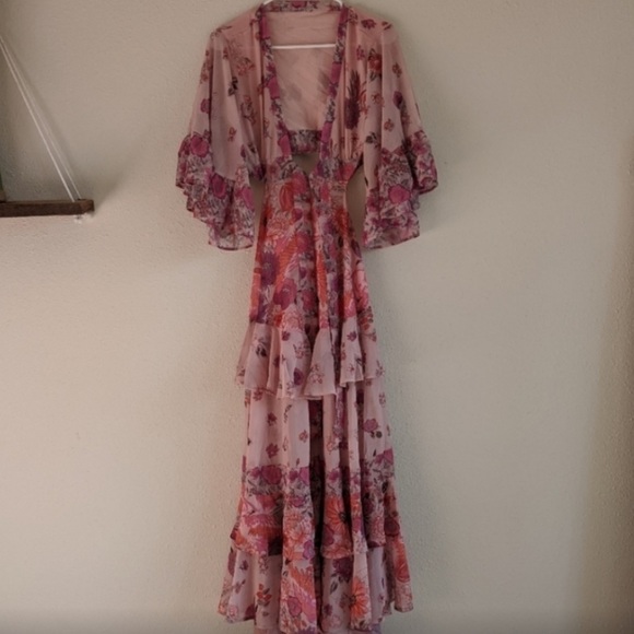 Open Back Ruffle Flamingo Gown - Picture 5 of 7